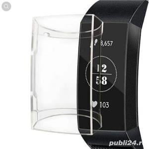 Carcasa protectie silicon Fitbit Charge 3, husa ecran bratara fitness 