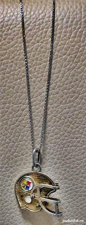 Pandantiv logo NFL de colectie an 1984 din argint aurit - imagine 2