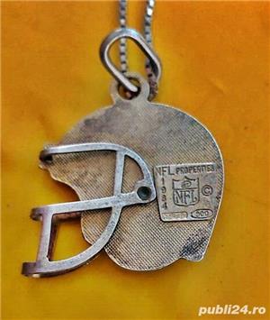 Pandantiv logo NFL de colectie an 1984 din argint aurit - imagine 3