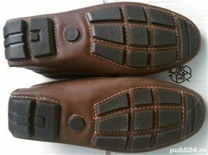 Pantofi opinci barbati noi piele Luca Mancini maro negri 25% reducere, nr. 46 - imagine 3