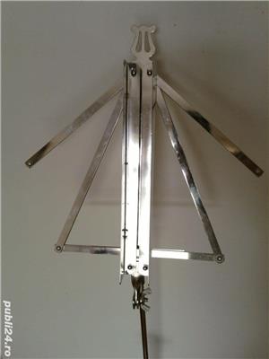 Portativ stativ muzical partitura note inox, pliabil nou, inalt 150 cm - imagine 6