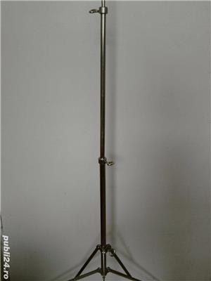 Portativ stativ muzical partitura note inox, pliabil nou, inalt 150 cm - imagine 3