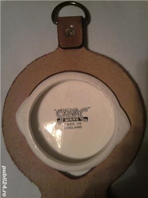 Tablouri ceramica Anglia, set 3 medalioane vintage contur aur coloidal - imagine 6
