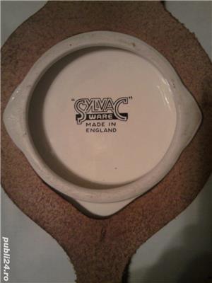 Tablouri ceramica Anglia, set 3 medalioane vintage contur aur coloidal - imagine 8