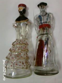 Barbat si femeie, cadou de nunta, sticle modelate manual de sticlar spaniol - imagine 3