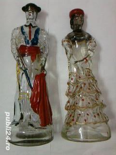 Barbat si femeie, cadou de nunta, sticle modelate manual de sticlar spaniol - imagine 2