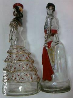 Barbat si femeie, cadou de nunta, sticle modelate manual de sticlar spaniol - imagine 5