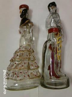 Barbat si femeie, cadou de nunta, sticle modelate manual de sticlar spaniol - imagine 4