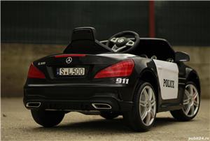 Masinuta electrica pentru copii Mercedes-Benz SL500 Police 90W 12V 7Ah Bluetooth Negru Nou - imagine 2