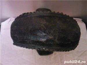 Sculptura in lemn, cap, bust de aborigen, african - imagine 7
