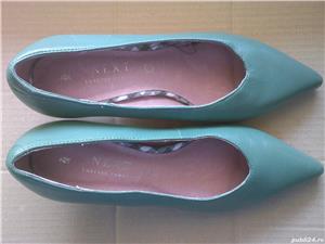 Pantofi piele dama verzi noi Next UK nr. 36, 37 toc 5 cm si 38.5 toc 9 cm