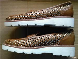 Pantofi barbati noi piele maro impletiti Next UK, nr. 39, 42, 43 - imagine 6