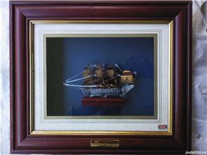 Tablou HMS Victory: nava Nelson, corabie, velier sticla aur coloidal Anglia 