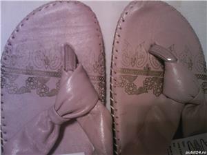 Sandale papuci dama piele roz-bej India pt. UK, nr. 40 noi - imagine 2