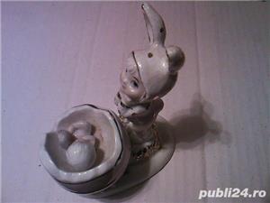 Bibelou pt. botez sau Pasti: fetita caciulita iepuroaica si nou nascut in cristelnita coaja de ou - imagine 4