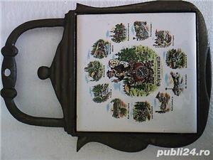 Suport metalic pt. racit oale bucatarie, ceramica vintage Franta