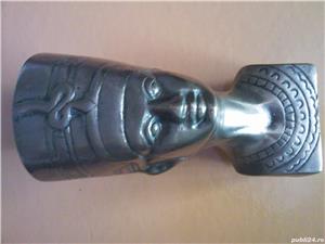 Cap Nefertiti / bust egiptean vintage din bronz, alama