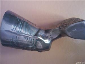 Cap Nefertiti / bust egiptean vintage din bronz, alama - imagine 2