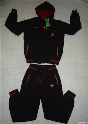 Trening bumbac negru dama costum sport hanorac gluga - imagine 3