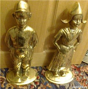 Baiat, fetita statuete vintage alama / alamite: opritori usa, decor gradina vila, Anglia