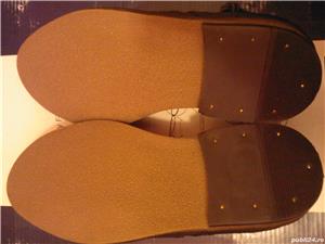 Pantofi copii piele noi albastru-gri nr. 30,5  32  33  35,5 marca Next UK, la reducere, cu sireturi - imagine 2