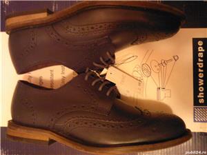 Pantofi copii piele noi albastru-gri nr. 30,5  32  33  35,5 marca Next UK, la reducere, cu sireturi - imagine 4