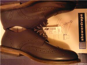 Pantofi copii piele noi albastru-gri nr. 30,5  32  33  35,5 marca Next UK, la reducere, cu sireturi - imagine 5