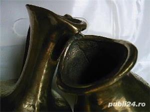 Vaza vintage, bronz masiv turnat manual Germania - imagine 4