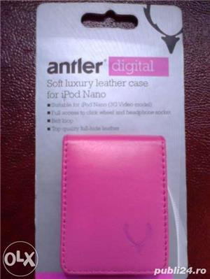 Husa noua i-pod piele lux moale Antler Anglia roz, neagra, crem, gri - imagine 6