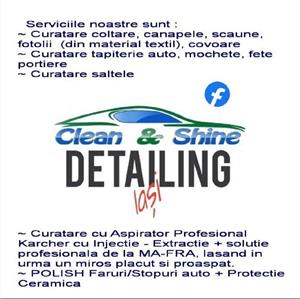 Clean&Shine Detailing (servicii curățare: tapițerii auto, canapele, polish Faruri)