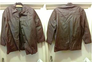 Haina piele dama Milan, rosu grena, marime larga