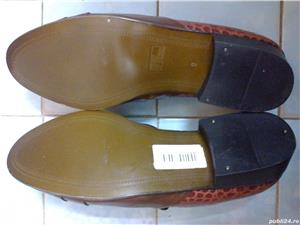 Pantofi barbati noi piele naturala maro tip sarpe PSL Anglia, nr. 42 - imagine 3