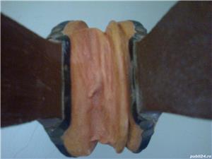 Foale orientale vintage din piele, lemn si alama pt. facut focul in semineu, soba - imagine 5