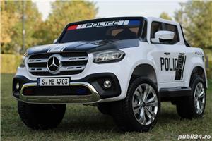 Masinuta electrica de politie Mercedes X-Class 4x4 POLICE Alb Nou