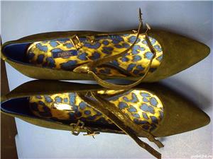 Pantofi dama noi Next Anglia piele intoarsa negri cu platforma toc imitatie sarpe nr. 41 toc 12,5 cm - imagine 2