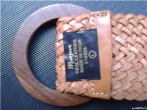 Curea centura dama noua piele impletita India, 117 cm lungime - imagine 3