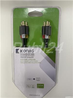 Cablu KONIG audio, video 3x RCA masculin la 3x RCA masculin 2.0m