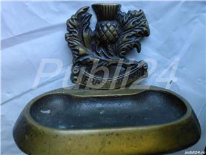 Scrumiera vintage alama, bronz cu emblema Scotiei: scaietele