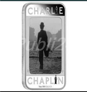 Moneda Silver 1OZ Ag pur 99.9 EDITIE comemorativa 100 ani Sir Charlie CHAPLIN cutie+vitrina+latex+cf - imagine 2