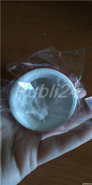 Clopotel artizanal de ornament cu mesaj : Craciun Fericit - Bianca - imagine 5