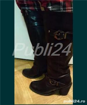 Cizme inalte cu toc comod , foarte frumoase, negre, mas. 40-41 - imagine 6