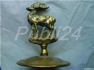 Caine setter   cerb vintage din alama, bronz Anglia, tematica: vanatoare - imagine 4