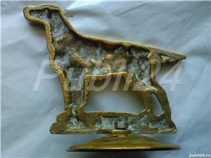 Caine setter   cerb vintage din alama, bronz Anglia, tematica: vanatoare - imagine 3