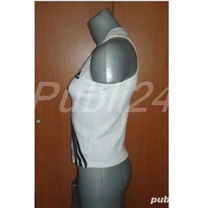 Tricou /Bluza kimono / Maiou alb cu negru Adidas , M - imagine 3