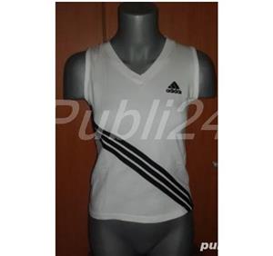 Tricou /Bluza kimono / Maiou alb cu negru Adidas , M - imagine 5