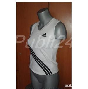 Tricou /Bluza kimono / Maiou alb cu negru Adidas , M - imagine 4