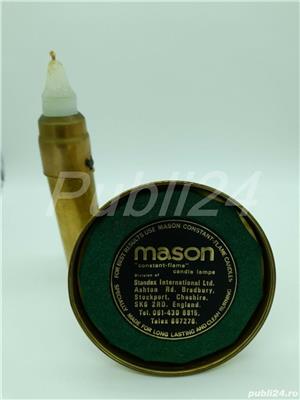 Sfesnic alama vintage "Mason" Anglia cu aspect lampa cu gaz cu flacara constanta - imagine 3