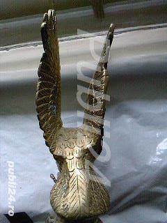 Vultur cu aripile ridicate, din alama vintage Anglia - imagine 5