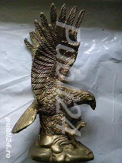 Vultur cu aripile ridicate, din alama vintage Anglia - imagine 3