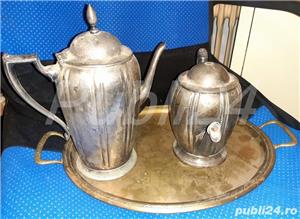 Ceainc si tava din argint (doua ceainice din alama argintata)